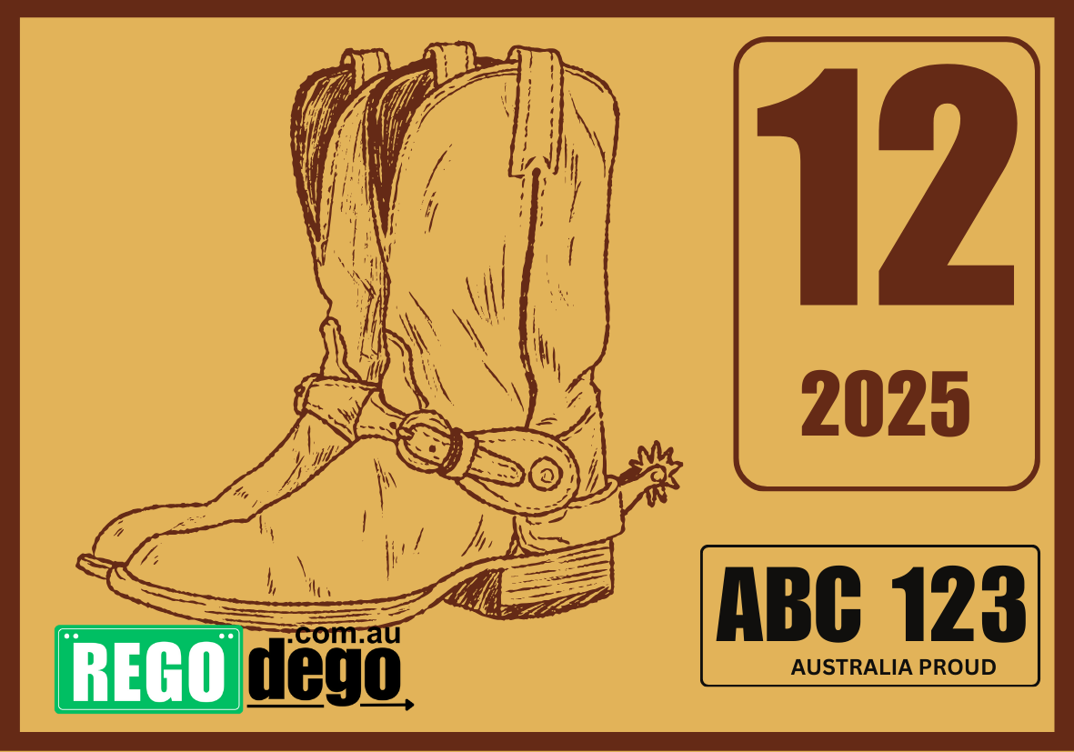 Boots with spurs - REGO Reminder Sticker