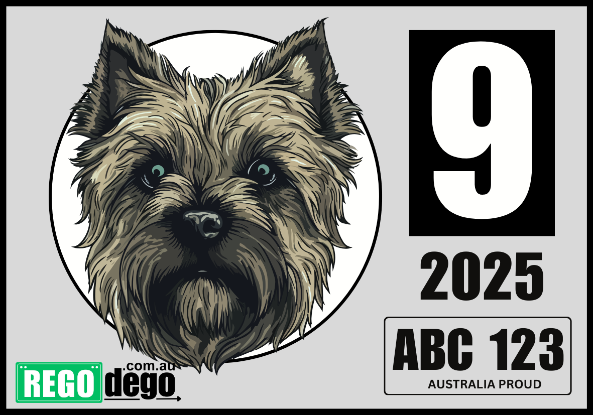 Cairn Terrier DOG - REGO Reminder Sticker