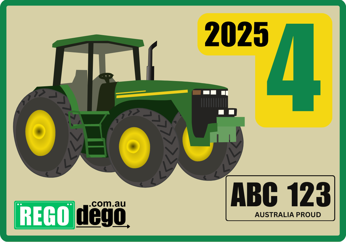 Tractor - REGO Reminder Sticker