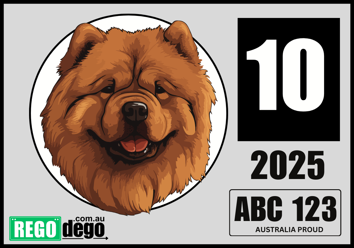 CHOW CHOW DOG - REGO Reminder Sticker