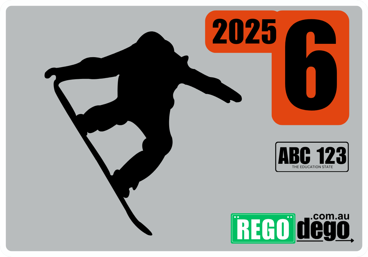 Snowboarding - REGO Reminder Sticker