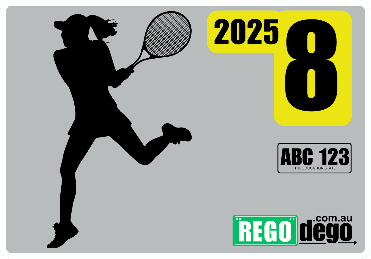Lady backhand tennis - REGO Reminder Sticker