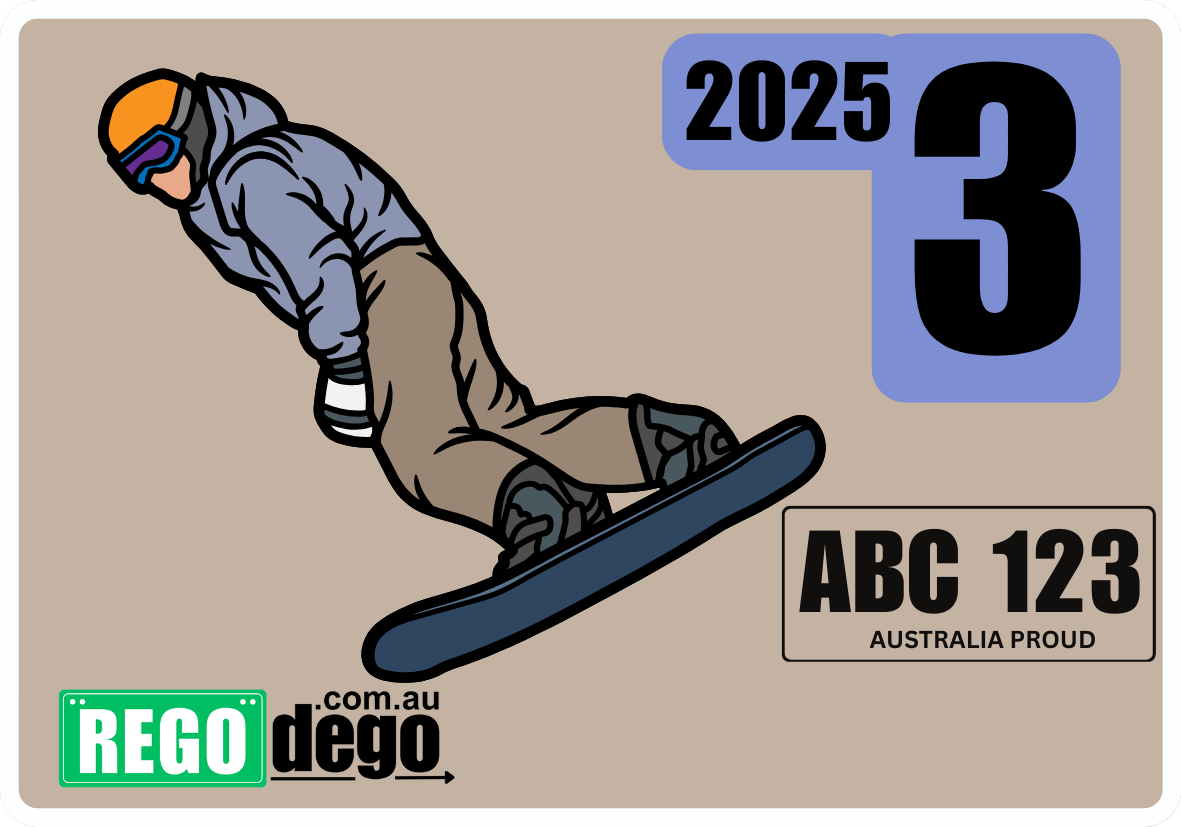 Snowboarding - REGO Reminder Sticker