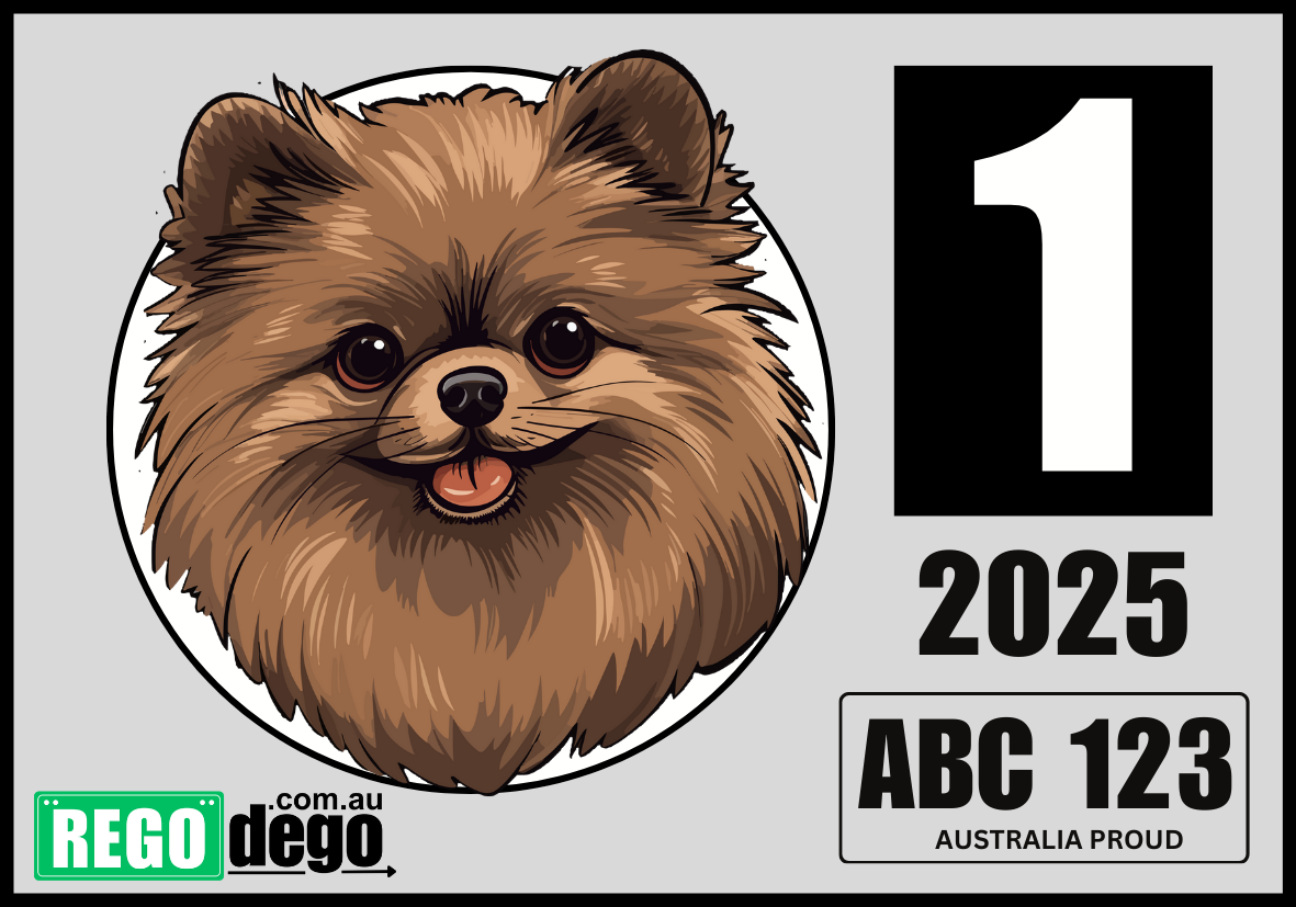 Pomeranian DOG - REGO Reminder Sticker