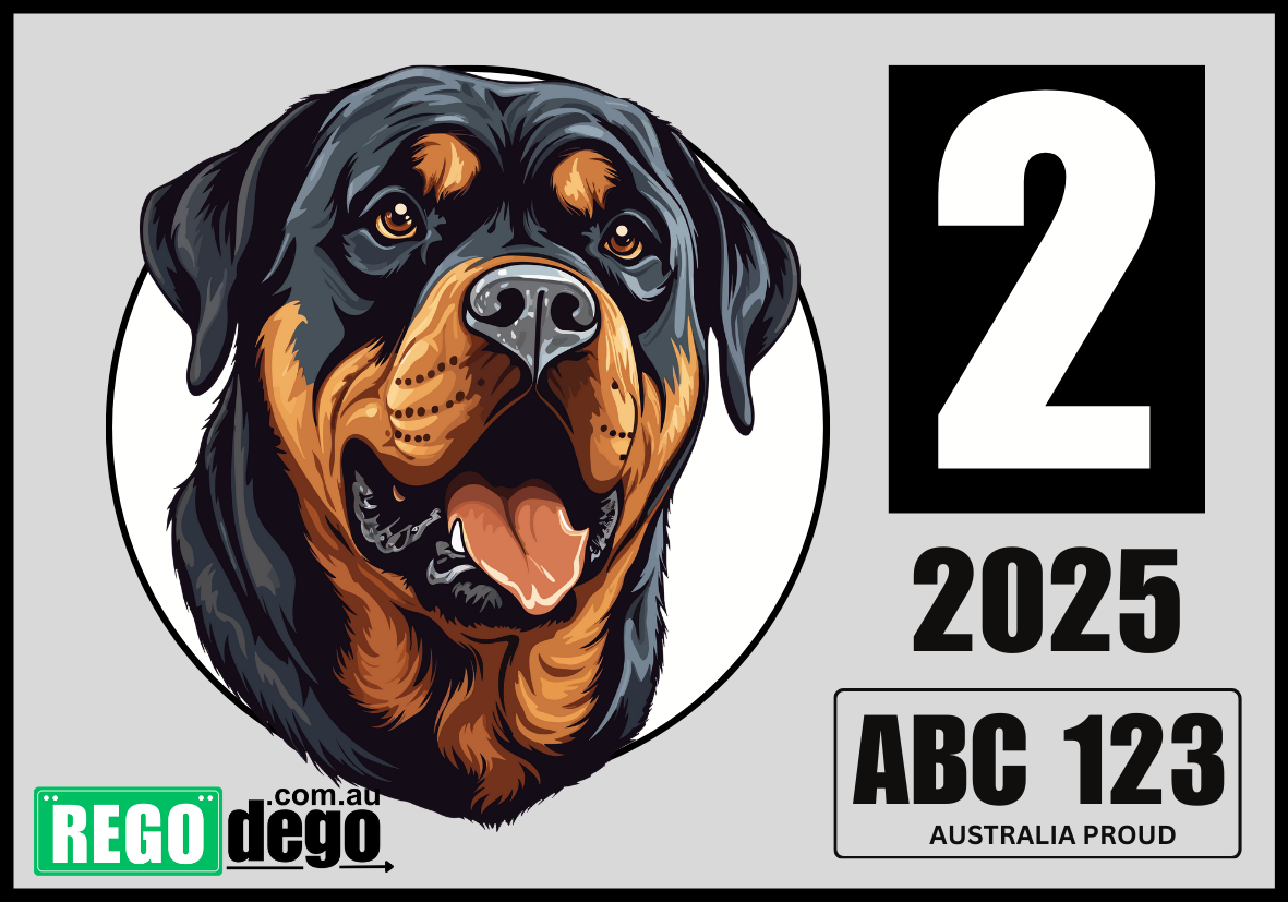 Rotweiler DOG - REGO Reminder Sticker