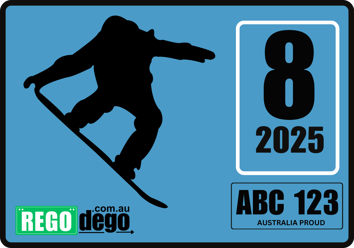 Snowboarding - REGO Reminder Sticker