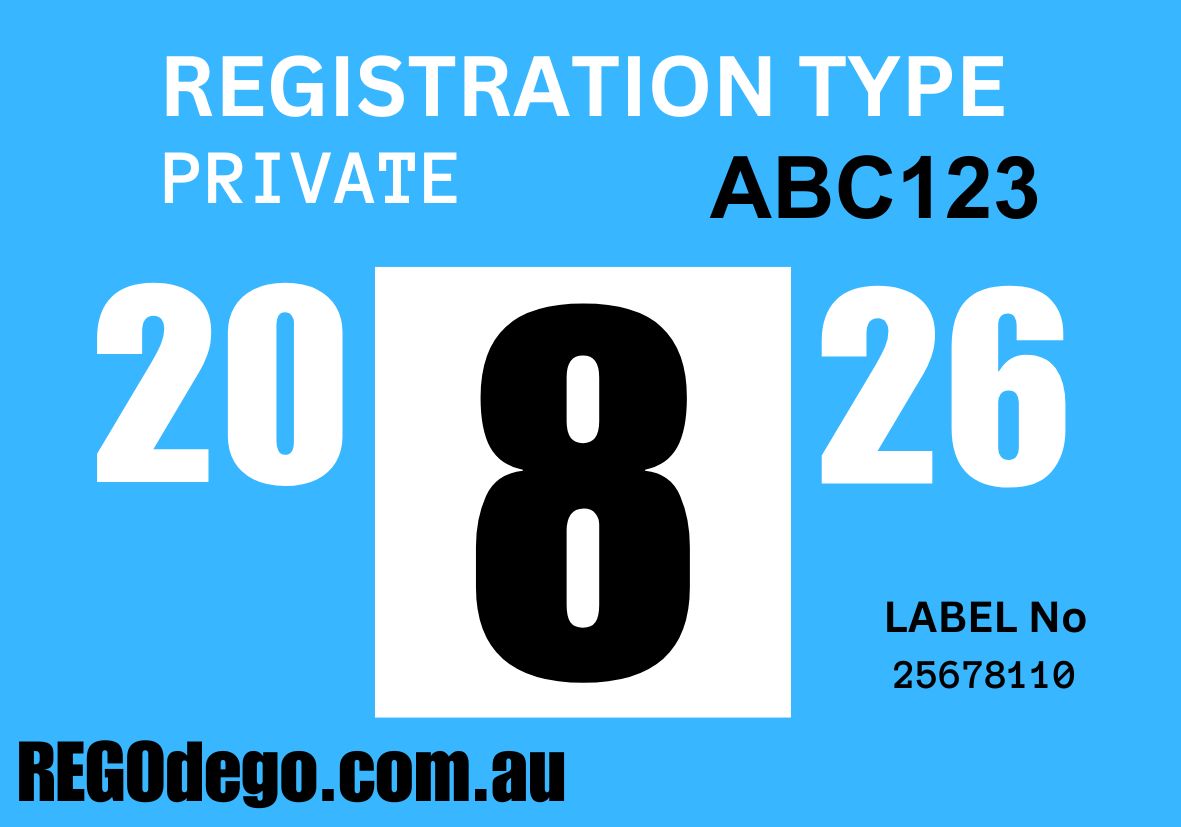 Classic blue REGO Reminder Sticker