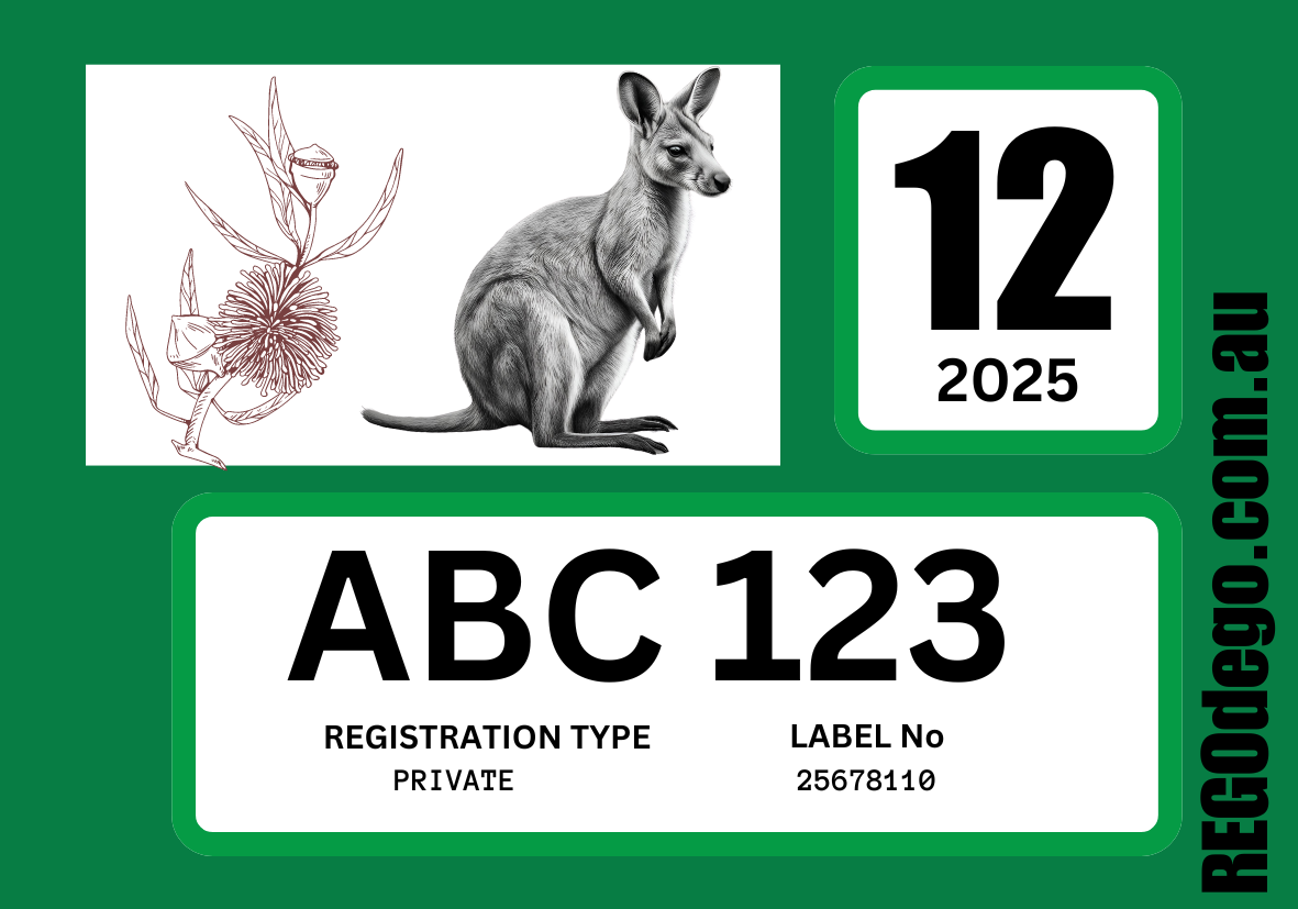 Classic Wallaby green - REGO Reminder Sticker