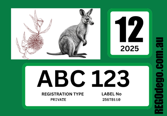 Classic Wallaby green - REGO Reminder Sticker