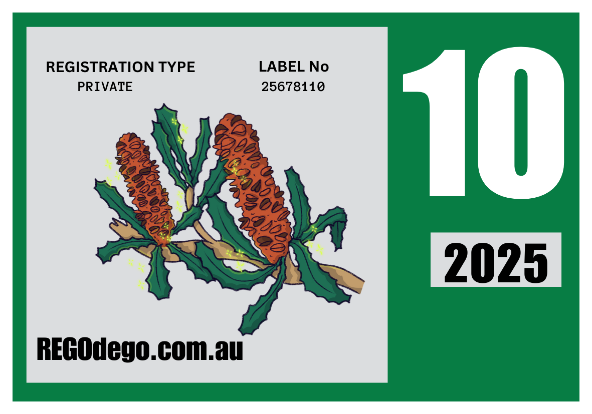 Classic Banksia green - REGO Reminder Sticker