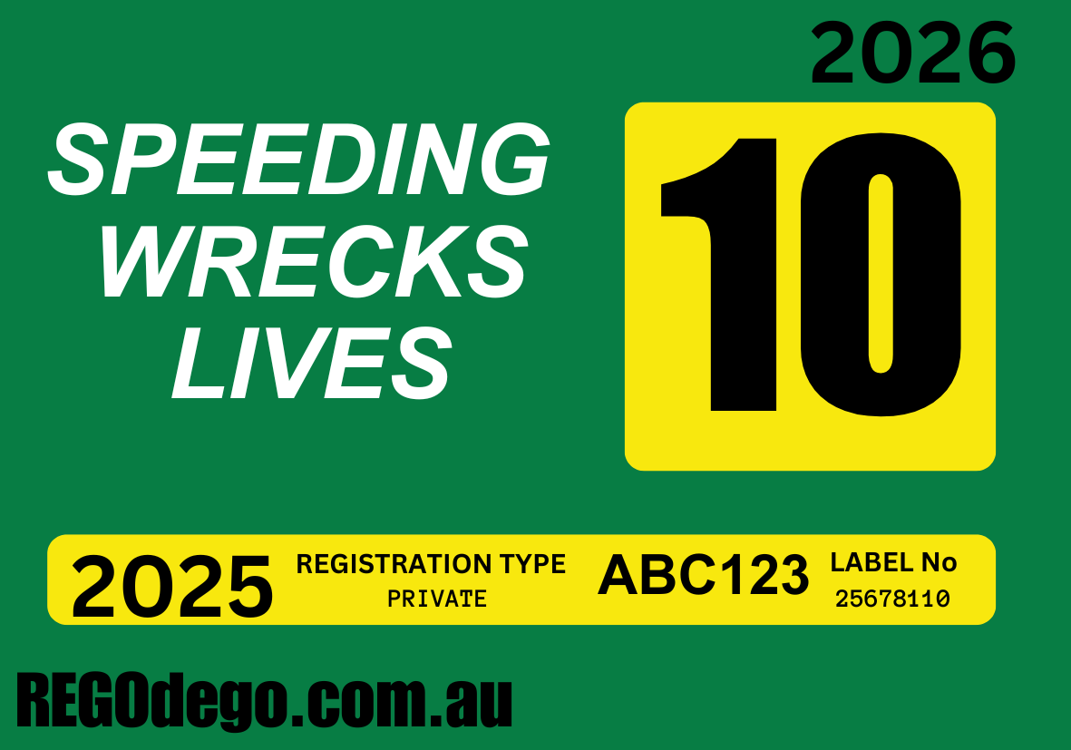 Classic green speeding - REGO Reminder Sticker