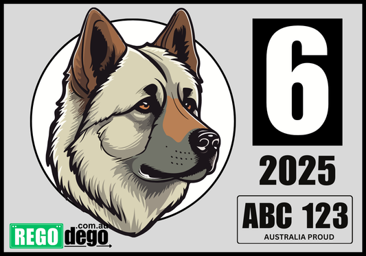 Akita Inu DOG - REGO Reminder Sticker