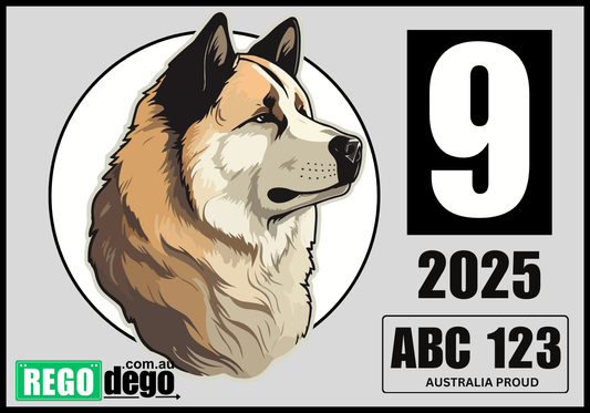 Akita DOG - REGO Reminder Sticker