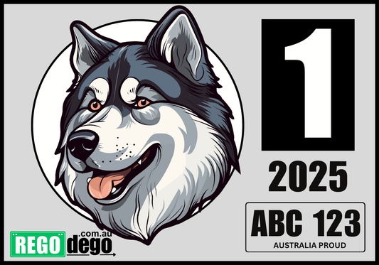 Alaskan Malamute DOG - REGO Reminder Sticker