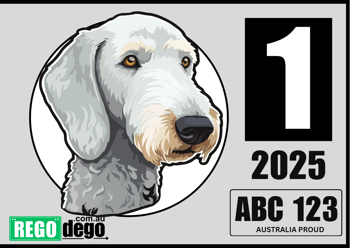 Beddlington Terrier DOG - REGO Reminder Sticker
