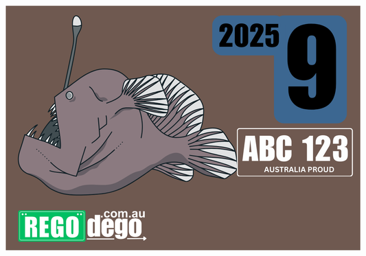 Black seadevil angler fish - REGO Reminder Sticker