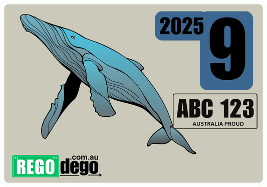 Blue whale - REGO Reminder Sticker