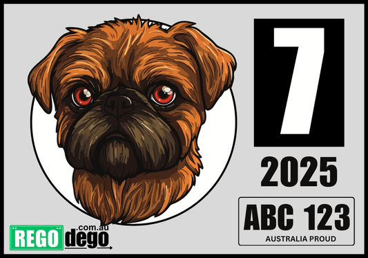 Brussels Griffon DOG - REGO Reminder Sticker