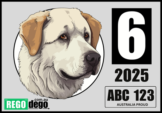 Central Asian Shepherd DOG - REGO Reminder Sticker
