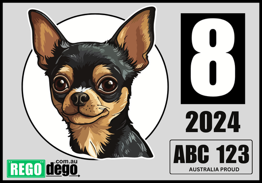 Chihuahua DOG - REGO Reminder Sticker