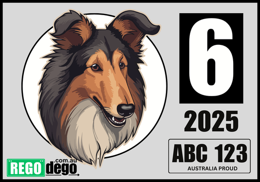 Collie DOG - REGO Reminder Sticker