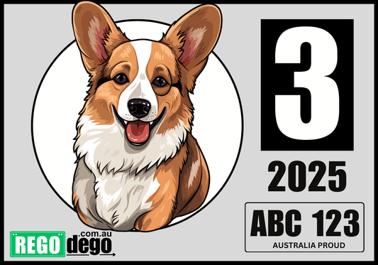 Corgi DOG - REGO Reminder Sticker