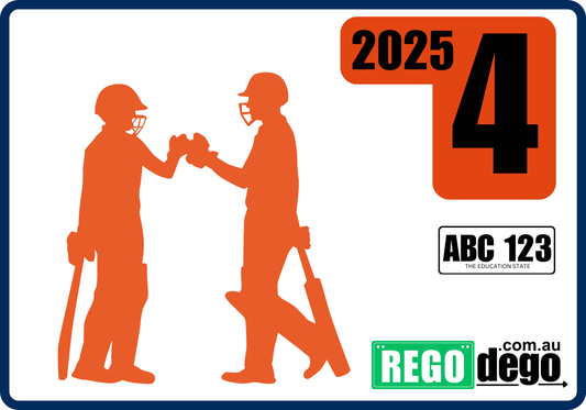 Cricket players - REGO Reminder Sticker