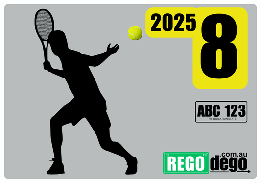 Man forehand tennis - REGO Reminder Sticker