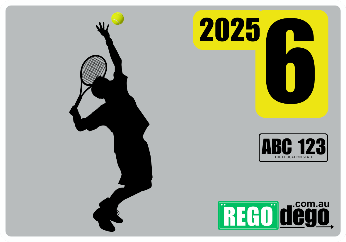 Tennis serve - REGO Reminder Sticker