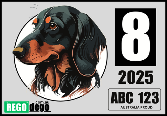 Dachshund DOG - REGO Reminder Sticker