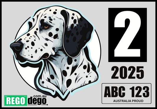 Dalmation DOG -  REGO Reminder Sticker