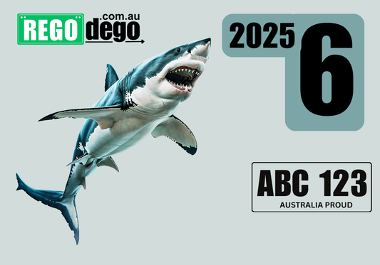 Great White Shark - REGO Reminder Sticker