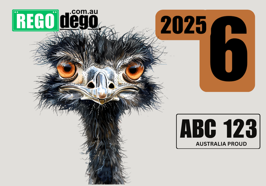 Emu forward facing  - REGO Reminder Sticker