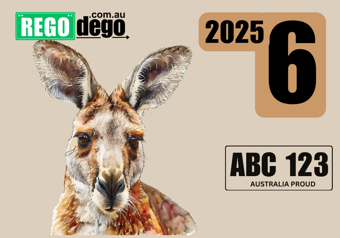 Kangaroo forward facing - REGO Reminder Sticker