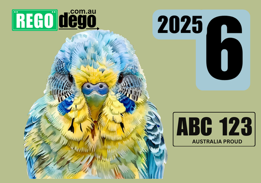 Budgie forward facing - REGO Reminder Sticker