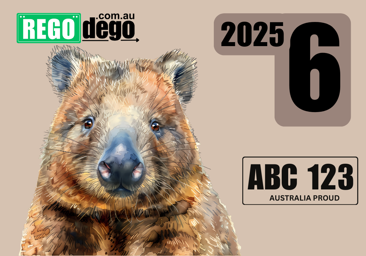 Wombat forward facing - REGO Reminder Sticker