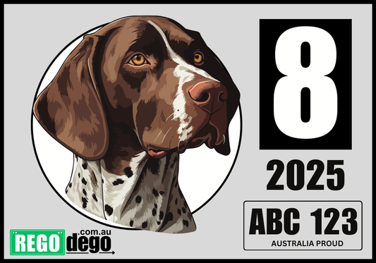German Short-haired Pointer DOG - REGO Reminder Sticker