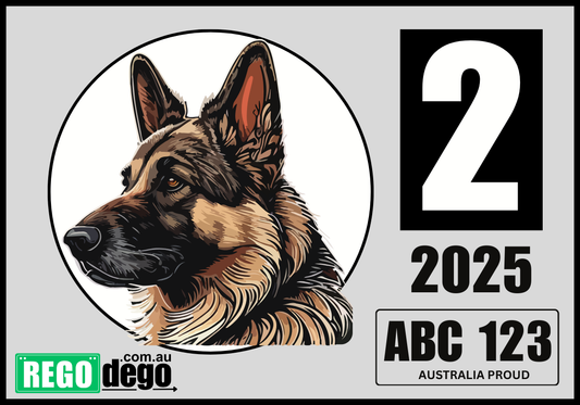 German Shepherd DOG - REGO Reminder Sticker