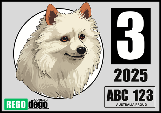 German Spitz DOG - REGO Reminder Sticker
