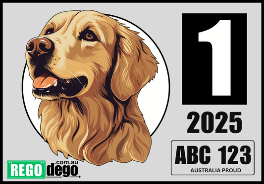 Golden Retriever DOG - REGO Reminder Sticker
