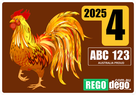 Golden rooster- REGO Reminder Sticker