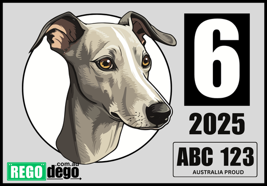 Greyhound DOG - REGO Reminder Sticker