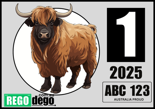 Highland cow - REGO Reminder Sticker