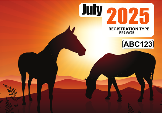 Horses with sunset - REGO Reminder Sticker