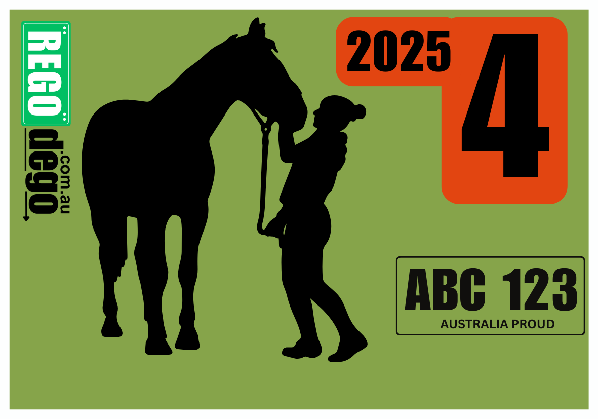 Horse and rider - REGO Reminder Sticker
