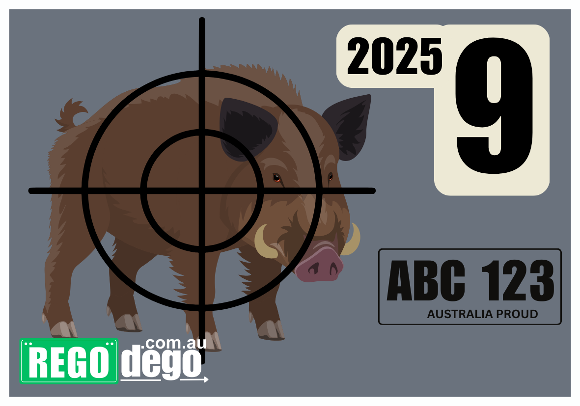 Pig hunting - REGO Reminder Sticker