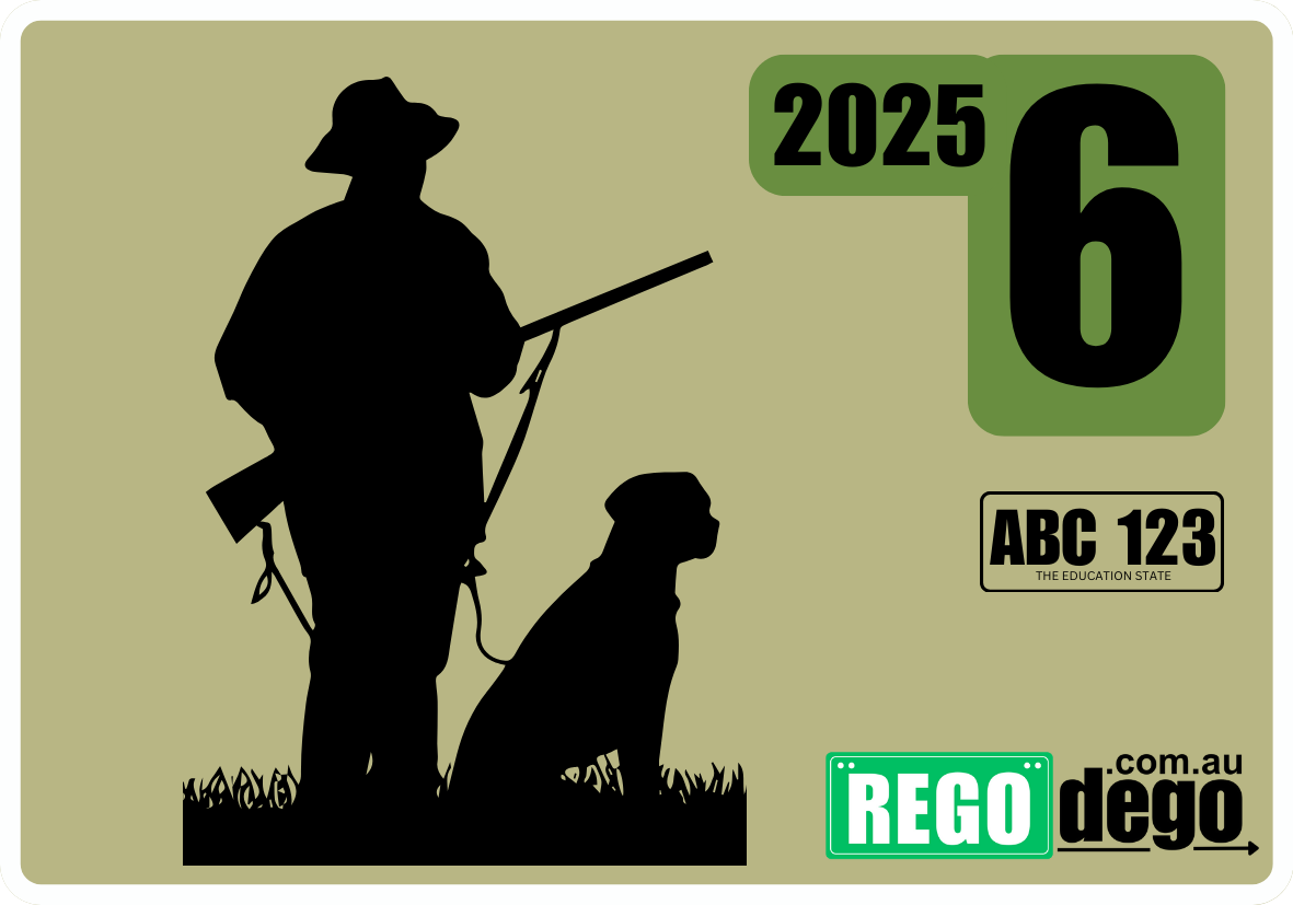 Hunter and dog - REGO Reminder Sticker