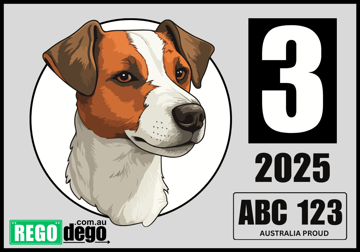 JACK RUSSELL DOG - REGO Reminder Sticker