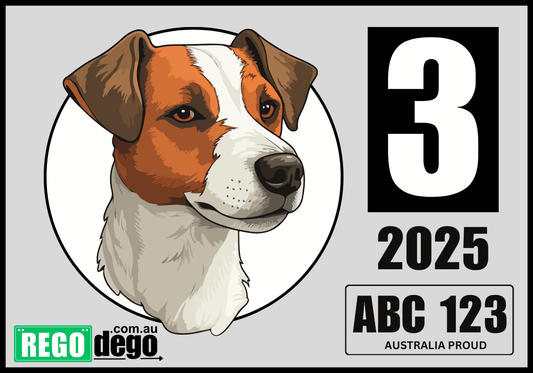 JACK RUSSELL DOG - REGO Reminder Sticker
