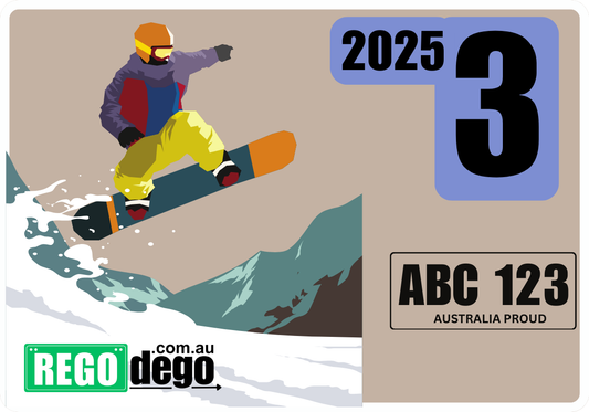 Snowboarding - REGO Reminder Sticker